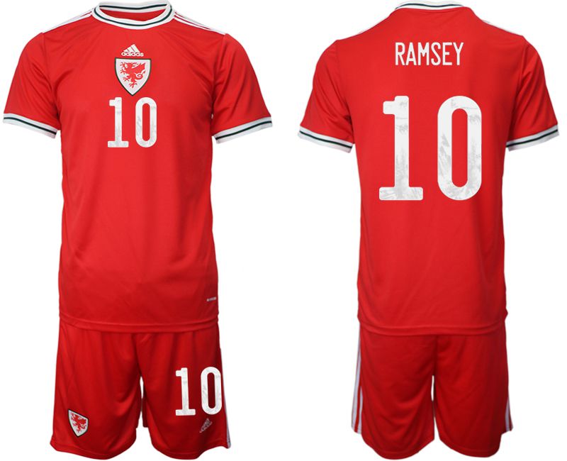 Men 2022 World Cup National Team Welsh home red #10 Soccer Jersey